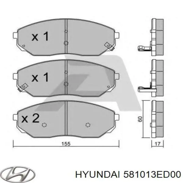 581013ED00 Hyundai/Kia pastillas de freno delanteras