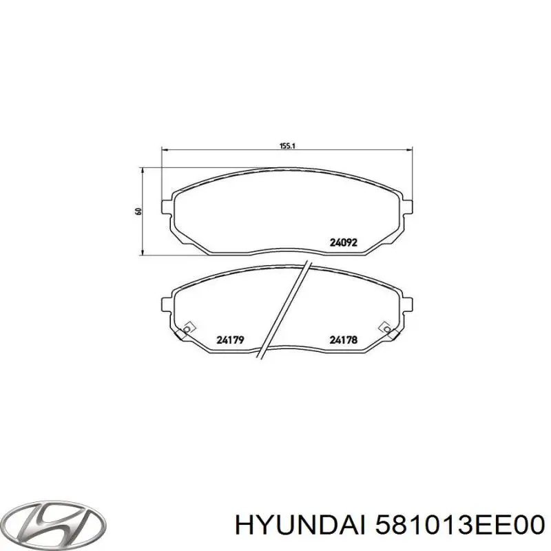 Comprar 581013EE00 Hyundai/Kia Pastillas delanteras de freno