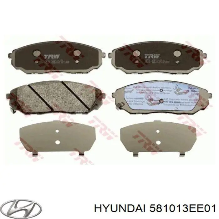 Pastillas de freno delanteras Hyundai/Kia 581013EE01