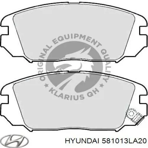 Pastillas de freno 581013LA20 Hyundai/Kia