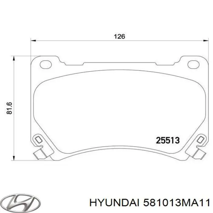 581013MA11 Hyundai/Kia pastillas de freno delanteras