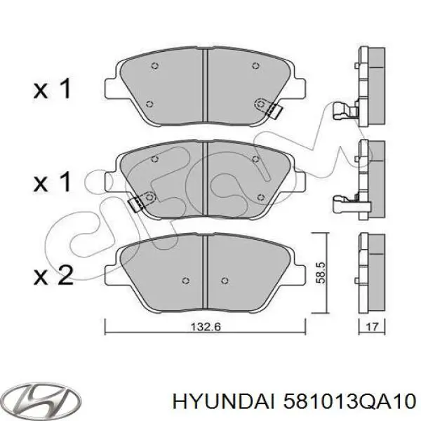 581013QA10 Hyundai/Kia pastillas de freno delanteras