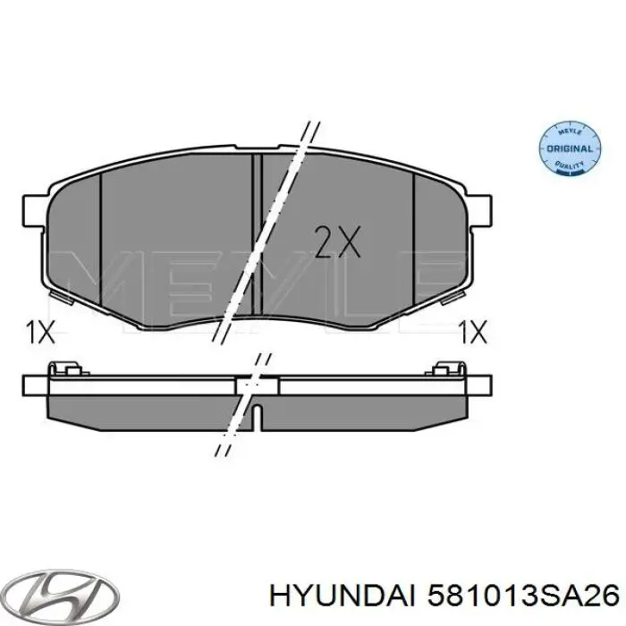 Pastillas de freno delanteras Hyundai/Kia 581013SA26