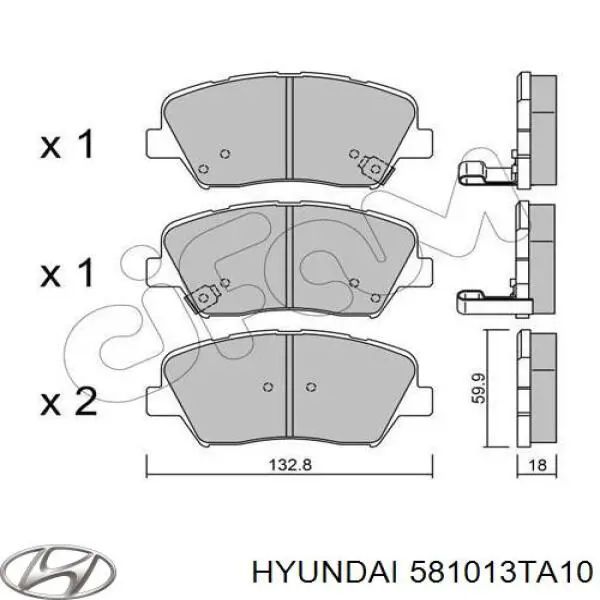 581013TA10 Hyundai/Kia pastillas de freno delanteras