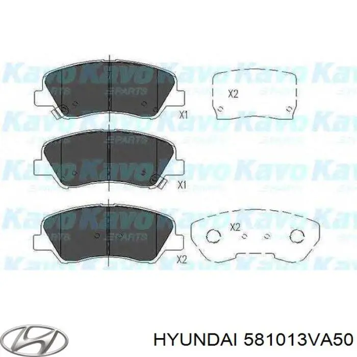 Pastillas de freno delanteras Hyundai/Kia 581013VA50