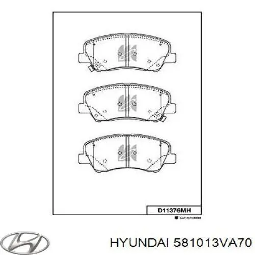 Pastillas de freno 581013VA70 Hyundai/Kia