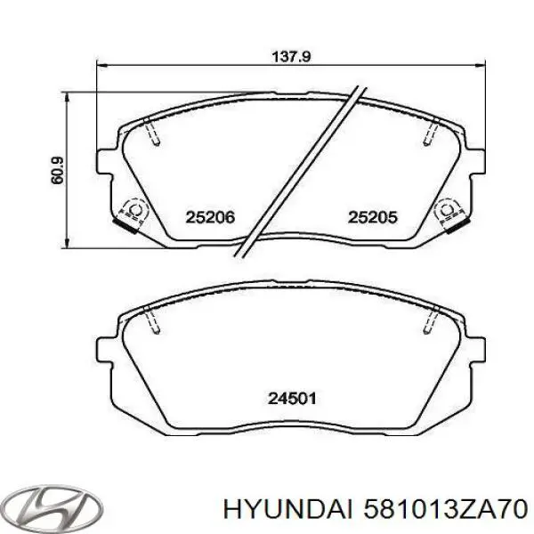 581013ZA70 Hyundai/Kia Pastillas delanteras