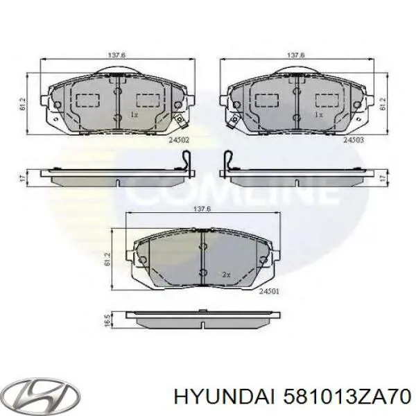 Pastillas freno delanteras Hyundai/Kia 581013ZA70 precio, desde 29,72 EUR