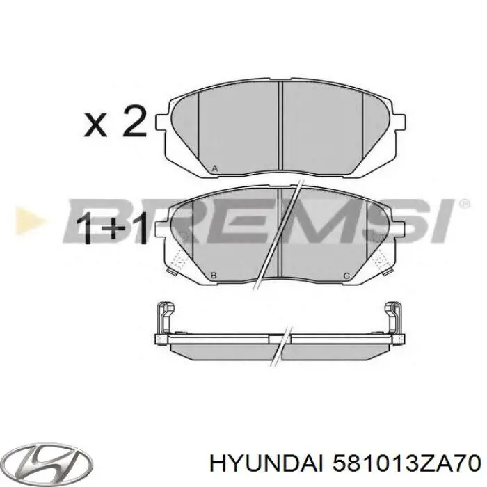 Comprar 581013ZA70 Hyundai/Kia Pastillas delanteras de freno