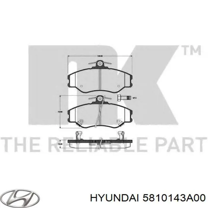 5810143A00 Hyundai/Kia pastillas de freno delanteras