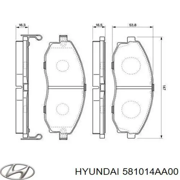 Comprar 581014AA00 Hyundai/Kia Pastillas delanteras de freno