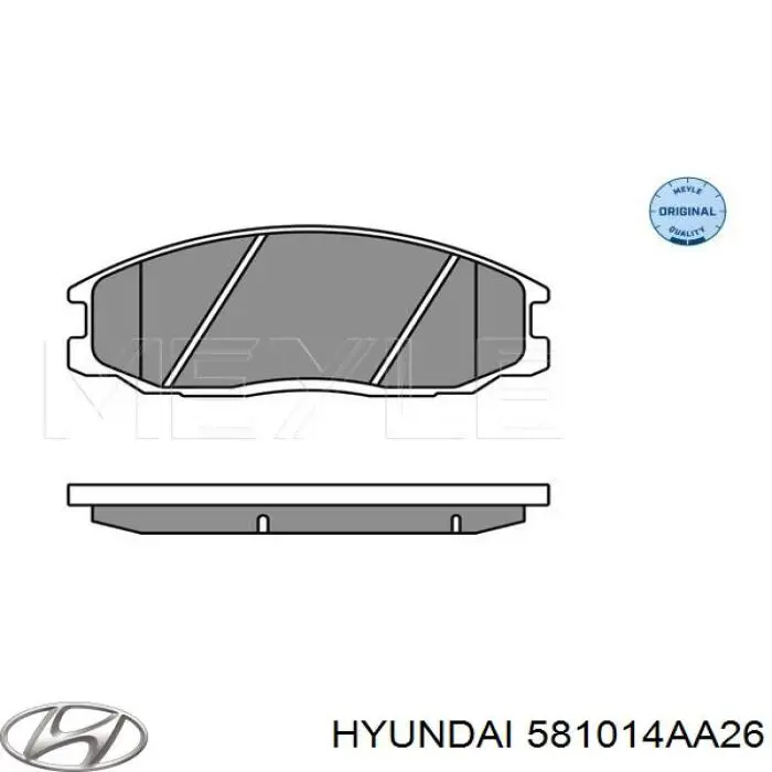 581014AA26 Hyundai/Kia pastillas de freno delanteras