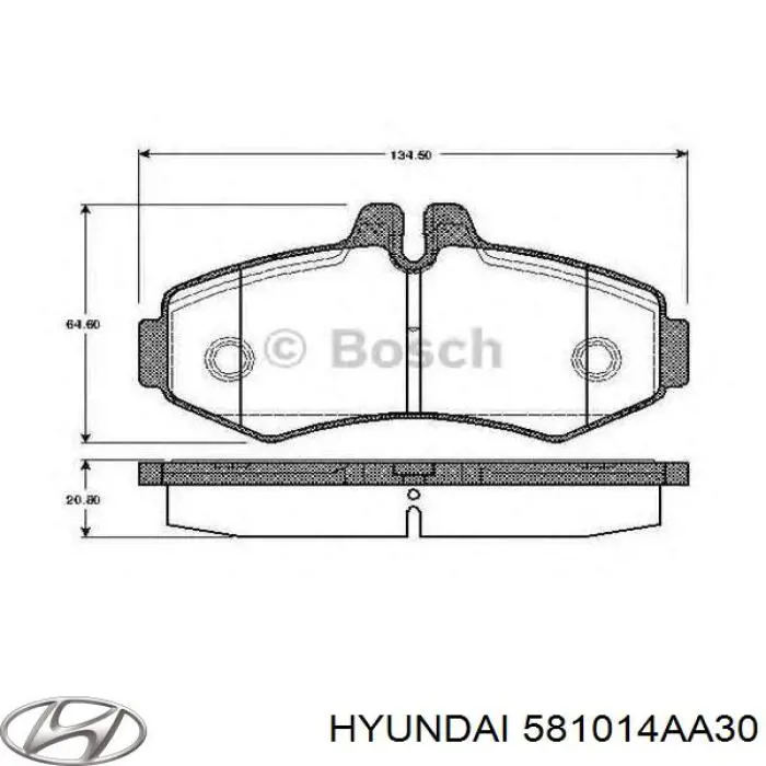 Pastillas de freno delanteras Hyundai/Kia 581014AA30