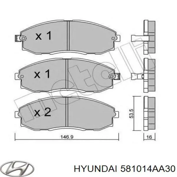 581014AA30 Hyundai/Kia pastillas de freno delanteras