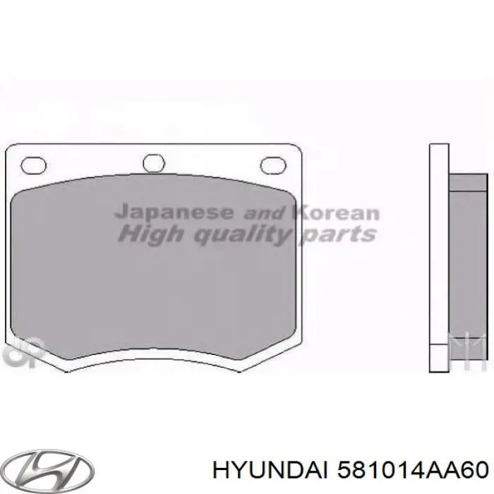 Pastillas de freno 581014AA60 Hyundai/Kia