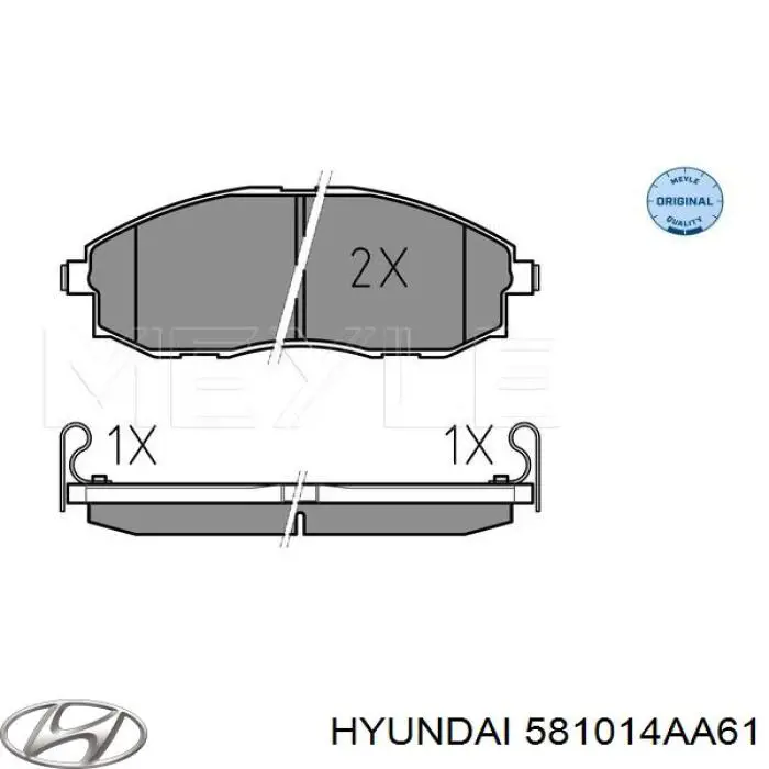 581014AA61 Hyundai/Kia pastillas de freno delanteras