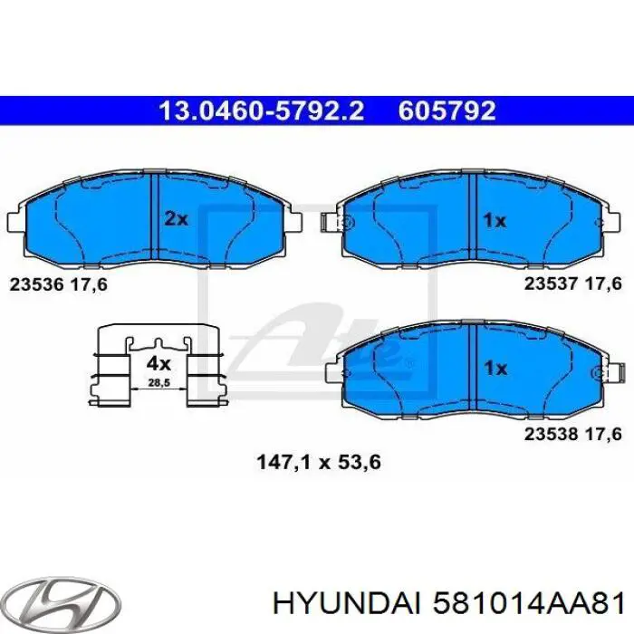Comprar 581014AA81 Hyundai/Kia Pastillas delanteras de freno