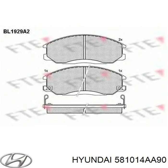 S581014AA26 Hyundai/Kia pastillas de freno delanteras