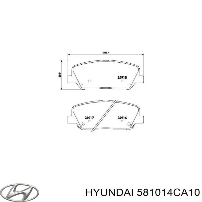 Comprar 581014CA10 Hyundai/Kia Pastillas delanteras de freno