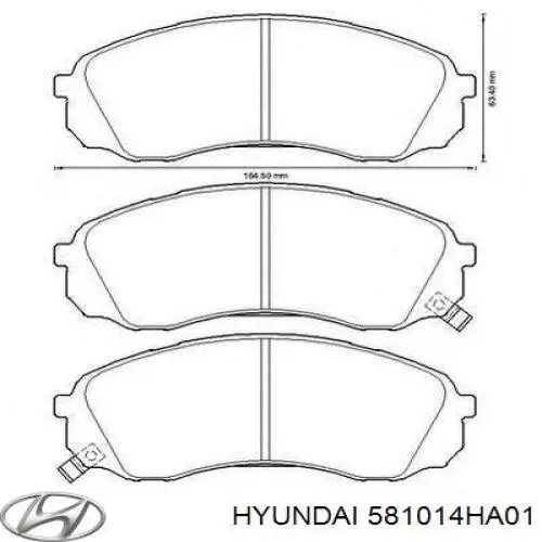 581014HA01 Hyundai/Kia pastillas de freno delanteras