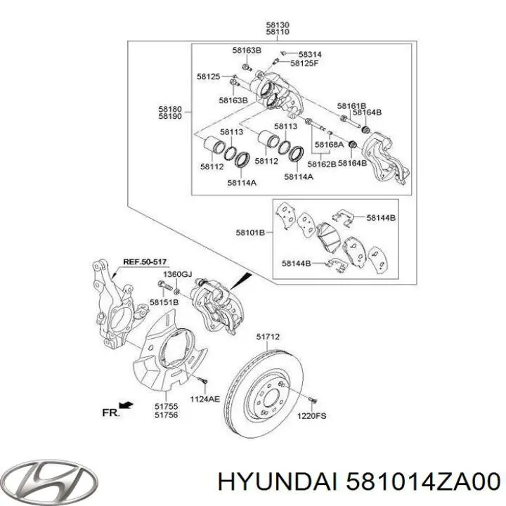 581014ZA00 Hyundai/Kia pastillas de freno delanteras
