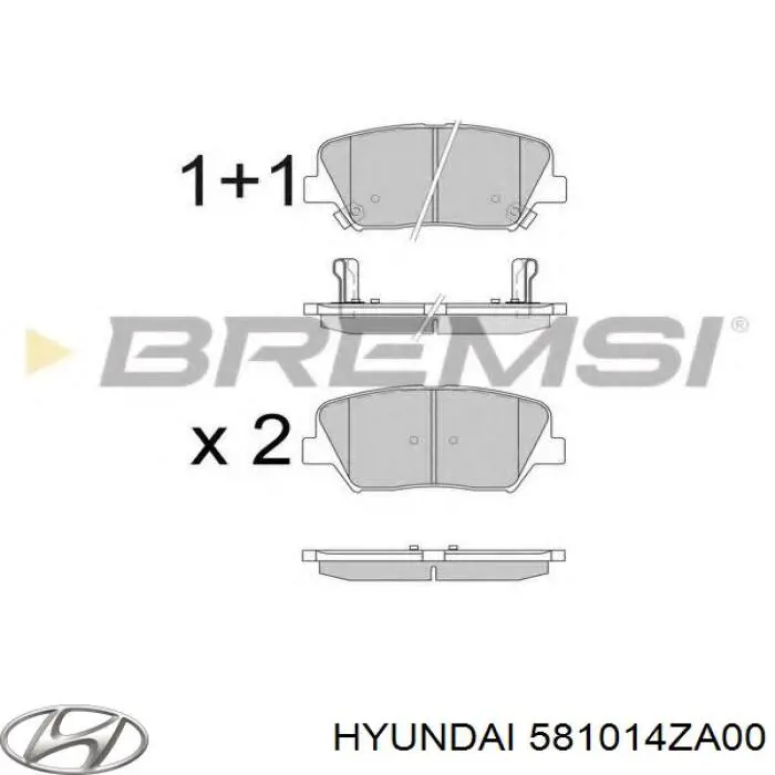 Comprar 581014ZA00 Hyundai/Kia Pastillas delanteras de freno