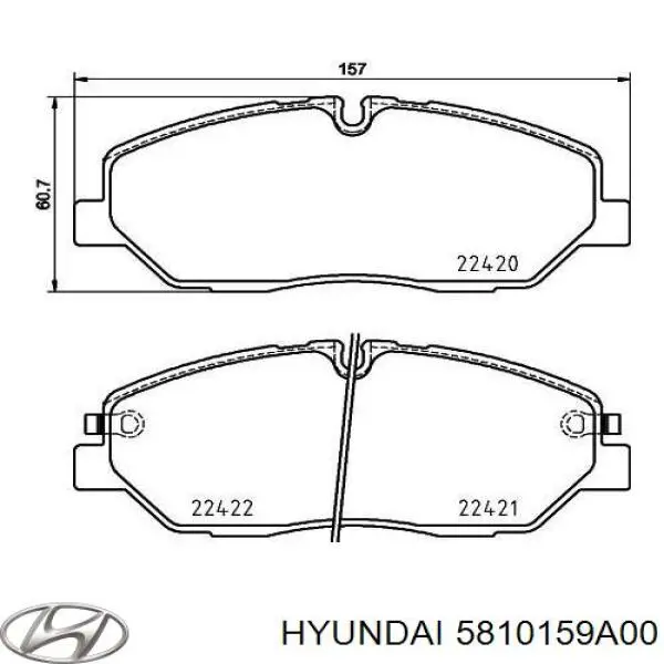 5810159A00 Hyundai/Kia pastillas de freno delanteras
