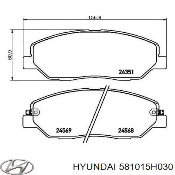 581015H030 Hyundai/Kia pastillas de freno delanteras