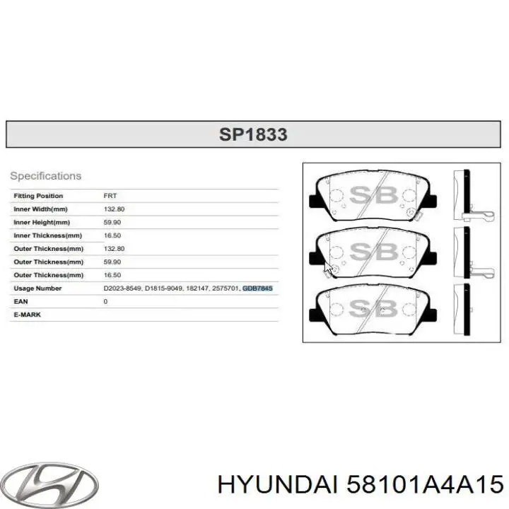 Pastillas freno delanteras Hyundai/Kia 58101A4A15 precio, desde 35,47 EUR