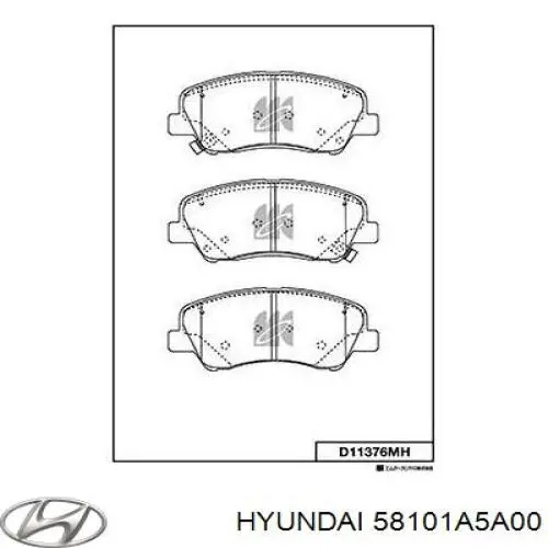 Pastillas de freno delanteras Hyundai/Kia 58101A5A00