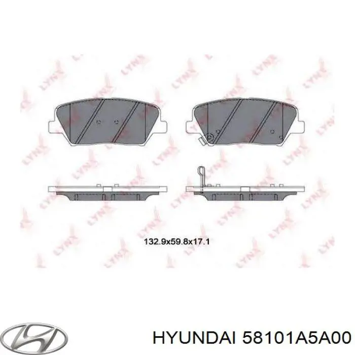 58101A5A00 Hyundai/Kia pastillas de freno delanteras
