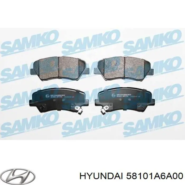 Pastillas de freno 58101A6A00 Hyundai/Kia