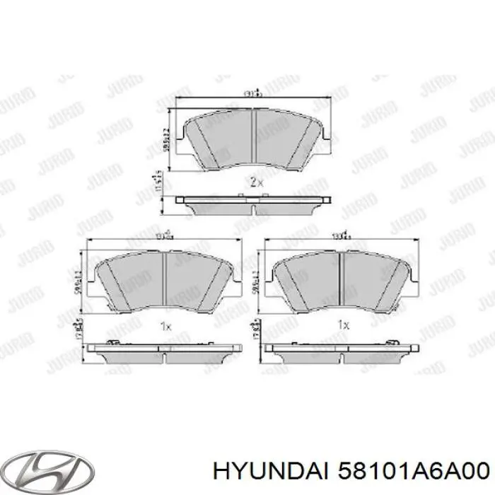 Pastillas de freno delanteras Hyundai/Kia 58101A6A00