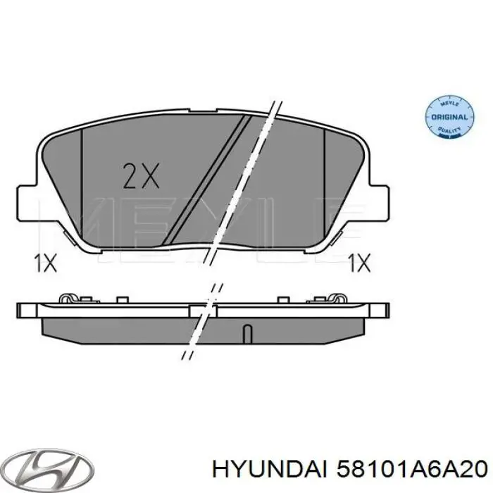Pastillas de freno delanteras Hyundai/Kia 58101A6A20