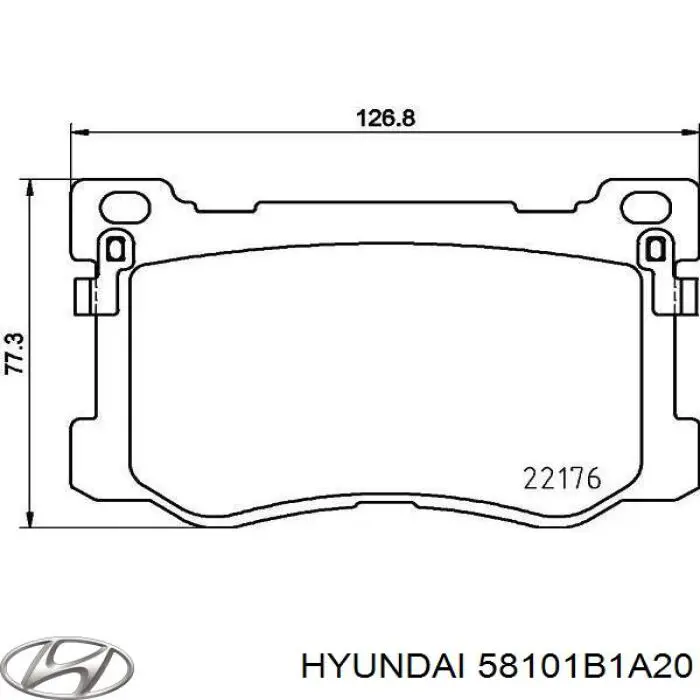 58101B1A20 Hyundai/Kia pastillas de freno delanteras