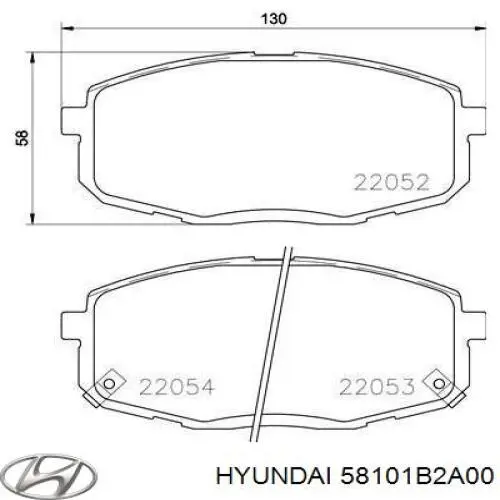 58101B2A00 Hyundai/Kia pastillas de freno delanteras