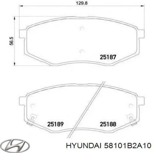58101B2A10 Hyundai/Kia pastillas de freno delanteras