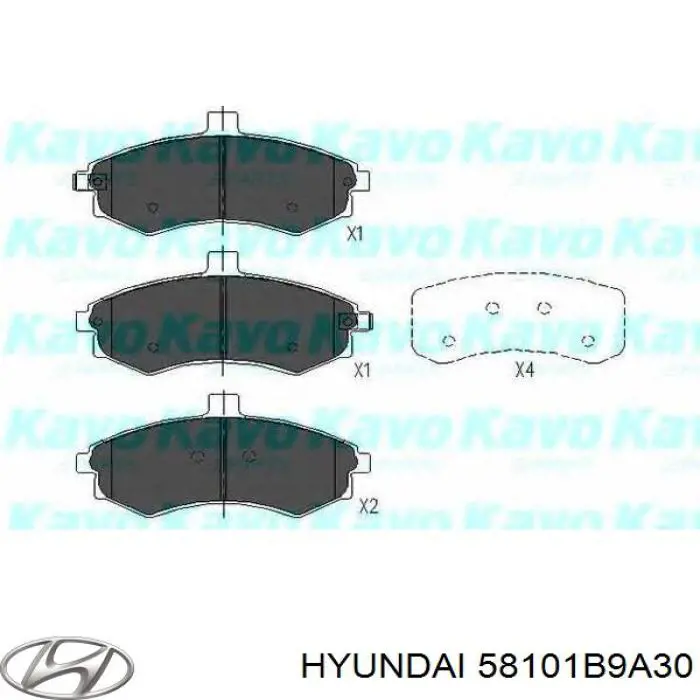 58101B9A30 Hyundai/Kia pastillas de freno delanteras