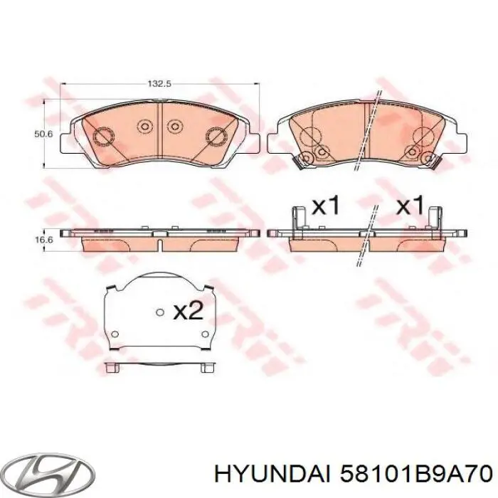 58101B9A70 Hyundai/Kia pastillas de freno delanteras