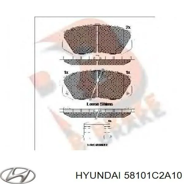 58101C2A10 Hyundai/Kia pastillas de freno delanteras