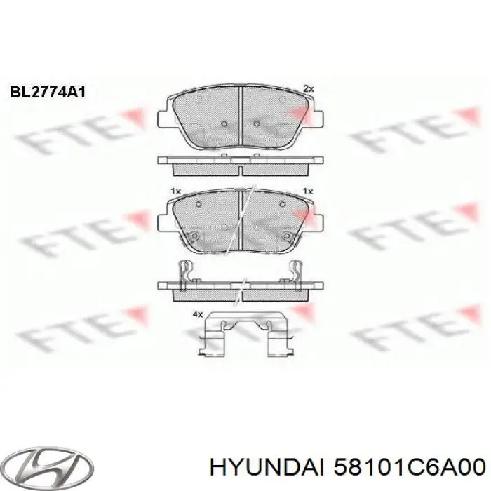 Pastillas freno delanteras Hyundai/Kia 58101C6A00 precio, desde 26,17 EUR