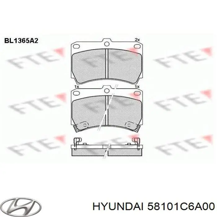 Comprar 58101C6A00 Hyundai/Kia Pastillas delanteras de freno