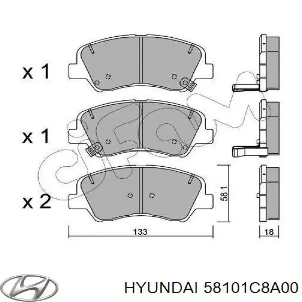 Comprar 58101C8A00 Hyundai/Kia Pastillas delanteras de freno