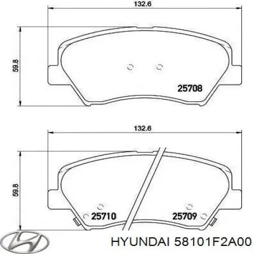 58101F2A00 Hyundai/Kia pastillas de freno delanteras