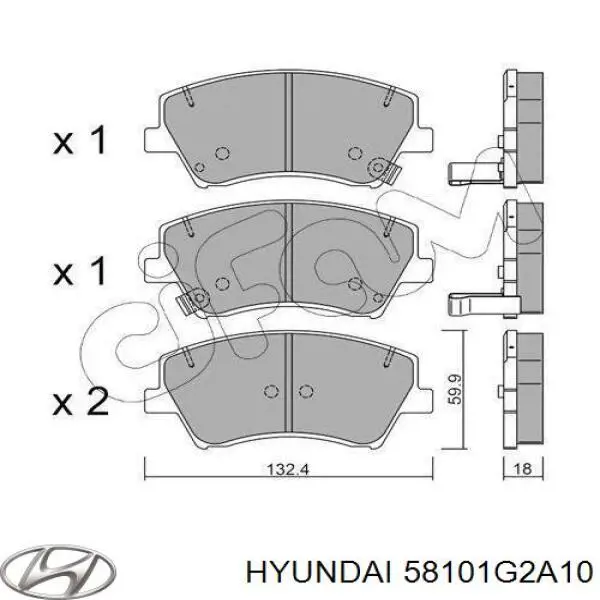 58101G2A10 Hyundai/Kia pastillas de freno delanteras