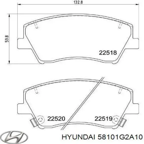 Comprar 58101G2A10 Hyundai/Kia Pastillas delanteras de freno