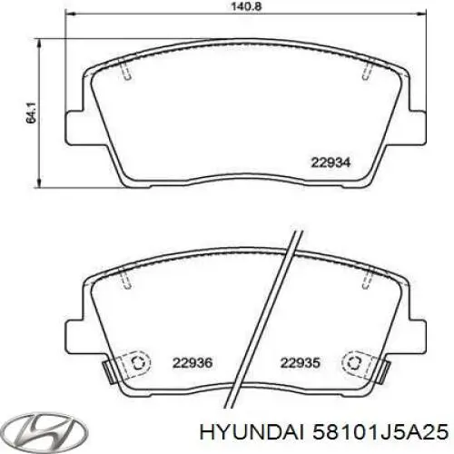 Pastillas freno delanteras Hyundai/Kia 58101J5A25 precio, desde 47,42 EUR