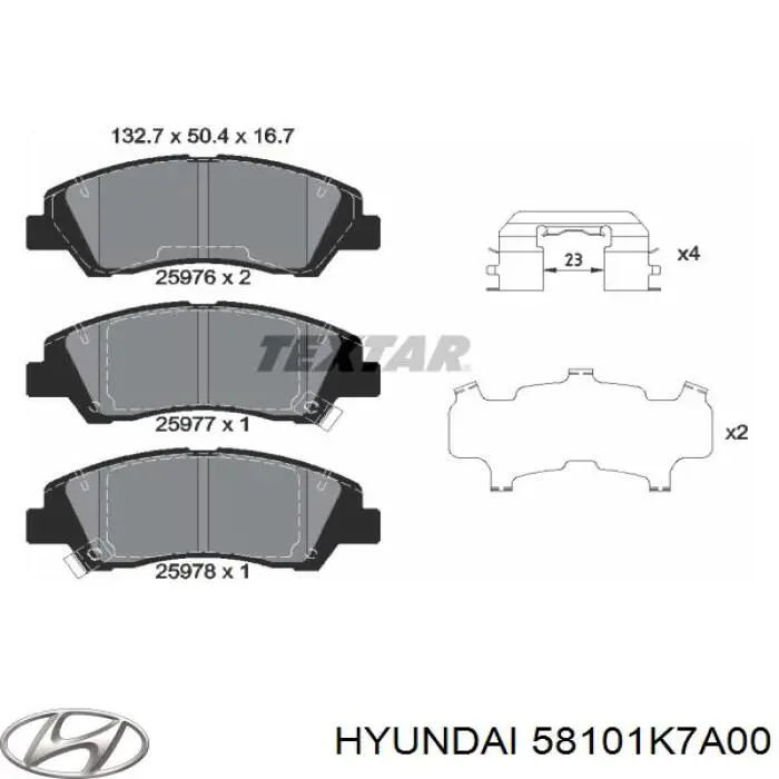 58101K7A00 Hyundai/Kia Pastillas delanteras