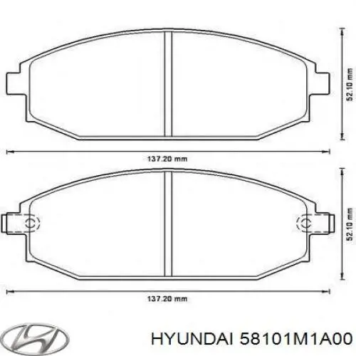 58101M1A00 Hyundai/Kia pastillas de freno delanteras