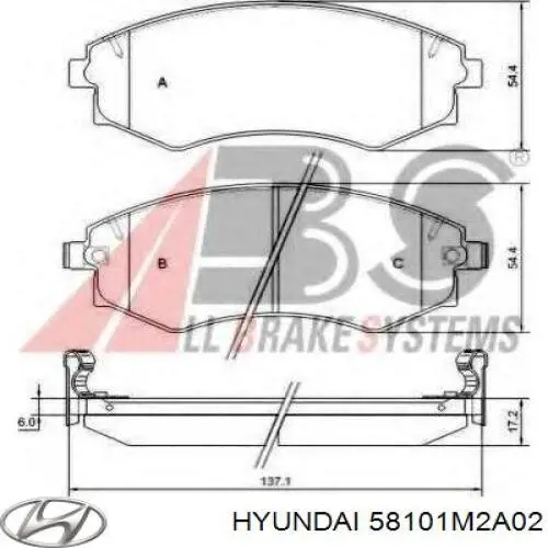 58101M2A02 Hyundai/Kia pastillas de freno delanteras